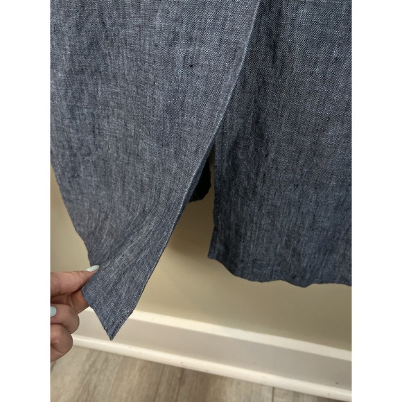 Vikolino Women's L/XL 100% Blue European Linen Sleeveless Long Vest Lagenlook - Picture 5 of 14